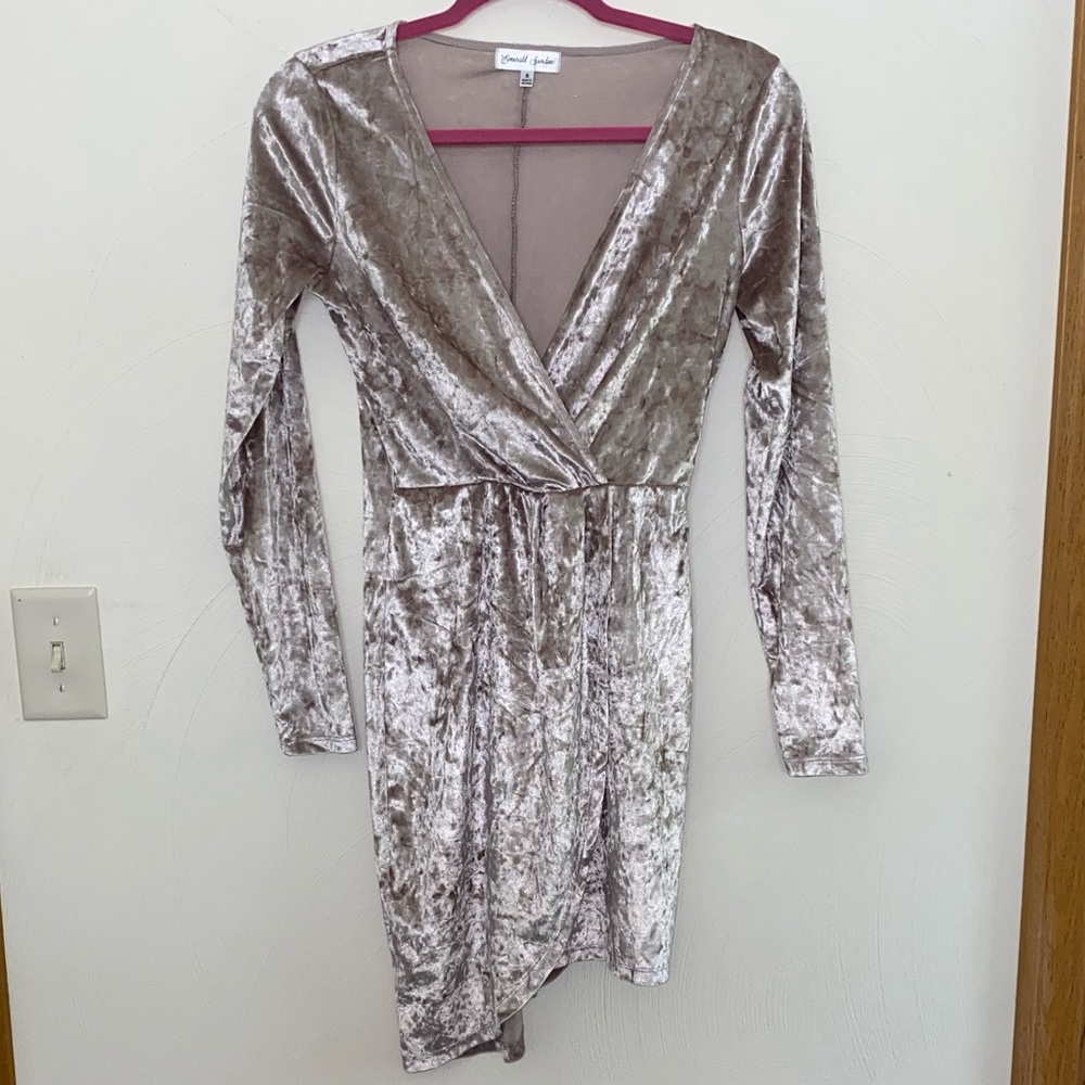 Crushed velvet pink dress size small
